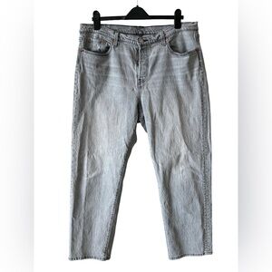 Levi’s 501 Grey Wash Straight Leg Jeans Size 16W High Rise Button Fly